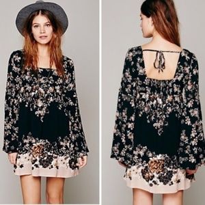 Free People Black Bell Sleeve Dress